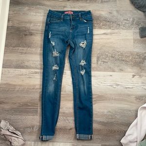 Skinny ripped jeans